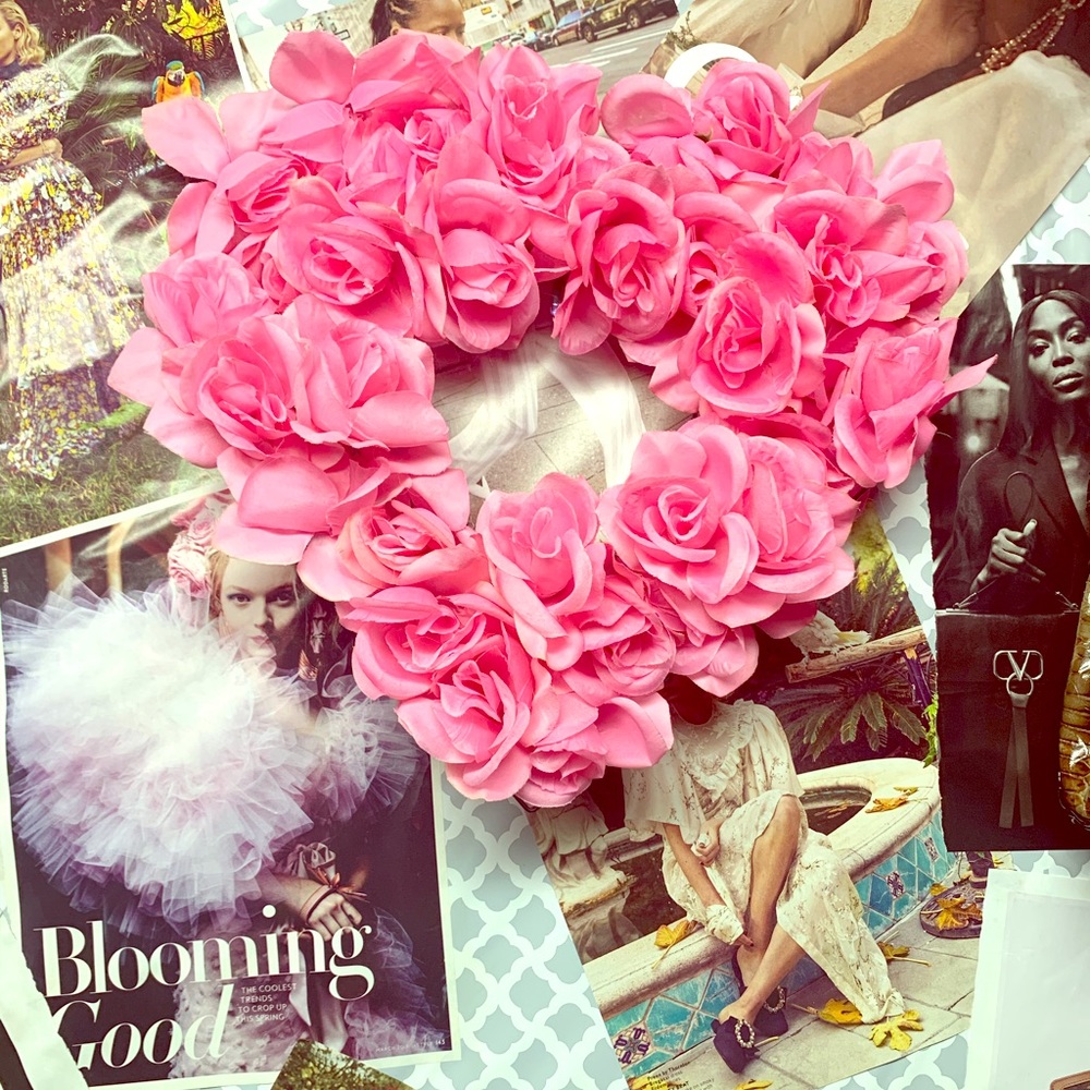 Sold**silk flower wreath with LED lights custom